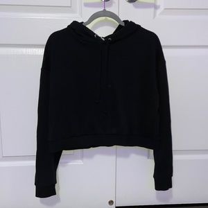 black crop hoodie
